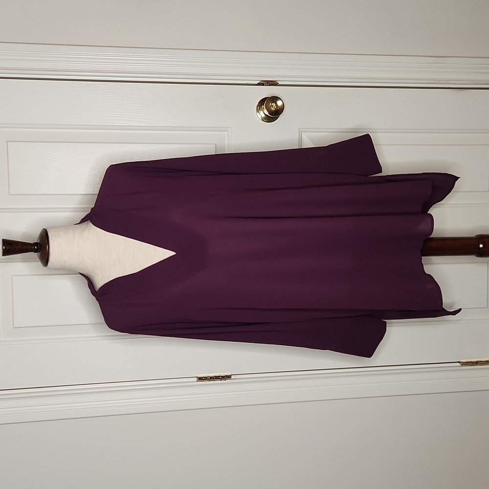 Eloquii Easy V-Neck Tunic Top High Low Semi-Sheer Chiffon Size 14 NWT